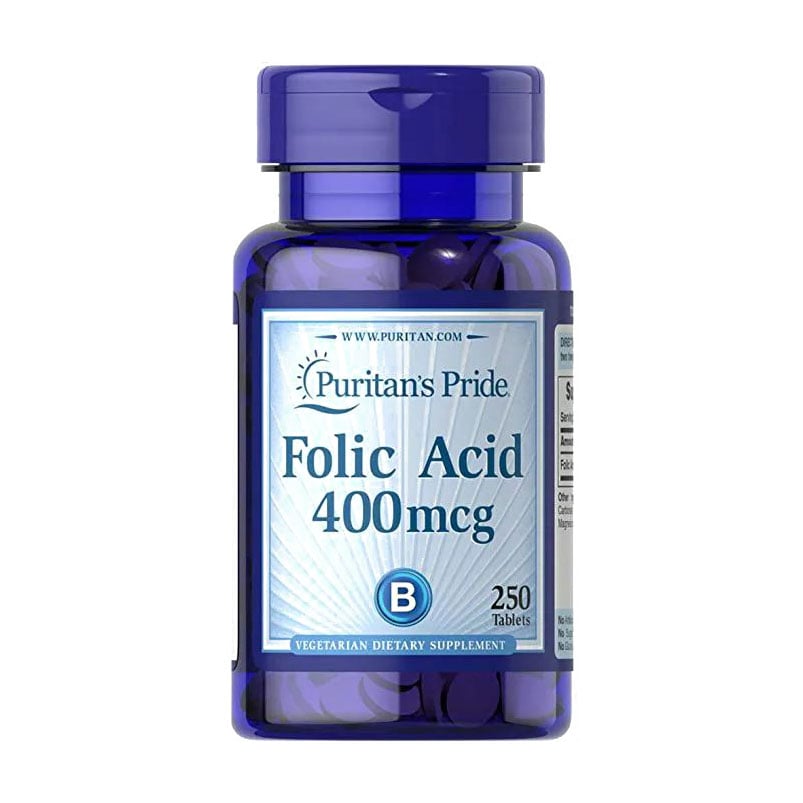 Фолієва кислота Puritan's Pride Folic Acid, 400 мкг, 250 таблеток